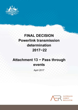 Pass through events - Australian Energy Regulator
