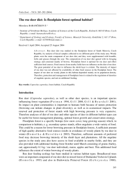 The roe deer diet: Is floodplain forest optimal habitat?