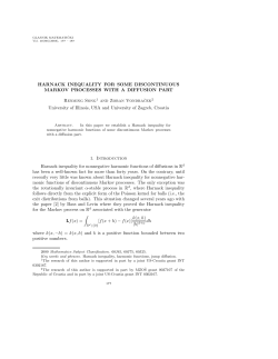 HARNACK INEQUALITY FOR SOME DISCONTINUOUS MARKOV