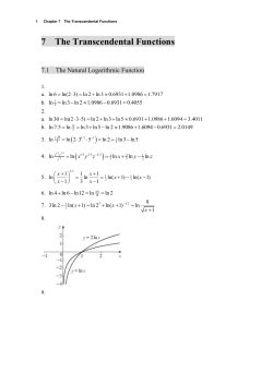 1 Chapter 7 The Transcendental Functions 7 The Transcendental