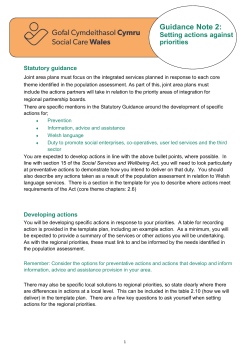 Guidance Note 2: Setting actions against priorities