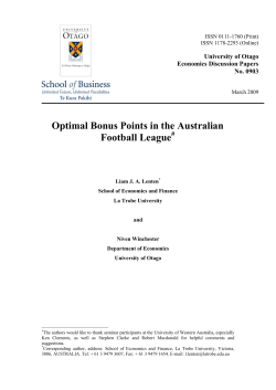 Optimal Bonus Points in the Australian Football League