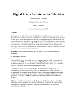 Digital Actors for Interactive Television - MIRALab