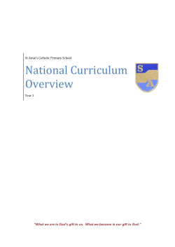 National Curriculum Overview - St. Anne`s Catholic Primary School