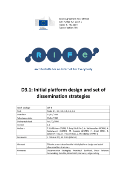 D3.1: Initial platform design and set of dissemination strategies