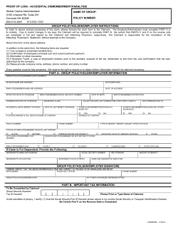 PROOF OF LOSS - ACCIDENTAL