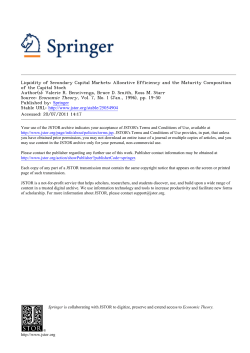 Liquidity of Secondary Capital Markets: Allocative Efficiency and the