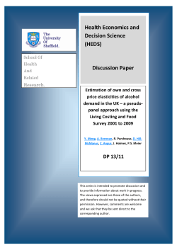 Estimation of own and cross price elasticities of alcohol demand in