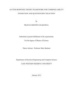 AN ITEM RESPONSE THEORY FRAMEWORK FOR