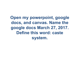 caste system. NL Dillard Middle School Beliefs