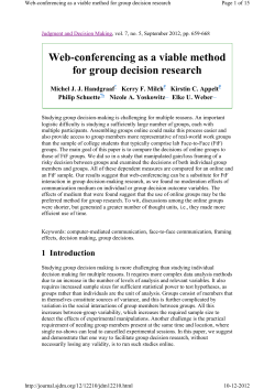 Web-conferencing as a viable method for group decision research