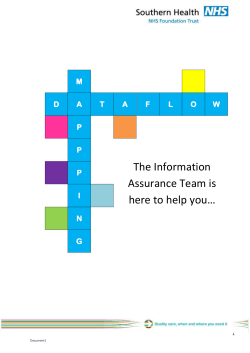 Data Flow Instruction Booklet - Southern Health NHS Foundation Trust