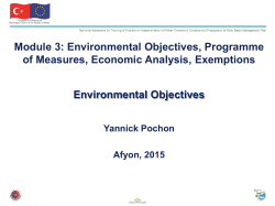 Module 3: Environmental Objectives, Programme of Measures