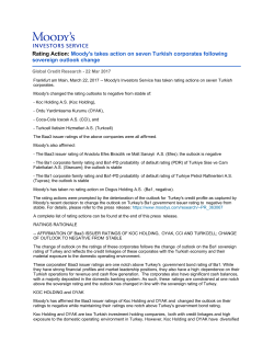 Rating Action: Moody`s takes action on seven Turkish corporates