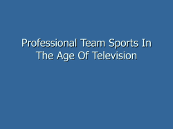 Professional Team Sports In The Age Of Television