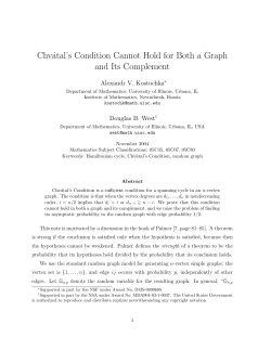 Chv&aacute;tal`s Condition Cannot Hold for Both a Graph