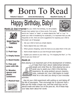 Oral Language Month 14 Role playing is an