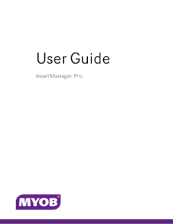 MYOB AssetManager Pro User Guide
