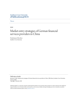 Market entry strategies of German financial services providers in China