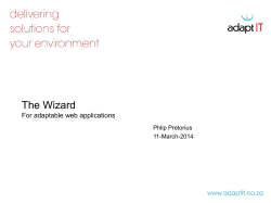 The Wizard for Adaptable Web Applications