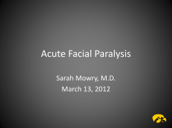 Facial Nerve Disorders - Iowa Head and Neck Protocols Wiki