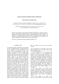 PHASE LOCKED LOOP BEHAVIORAL MODELING Elena