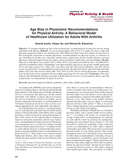 Age Bias in Physicians` Recommendations for Physical Activity: A