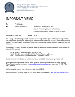 The proposed changes also integrate the College`s eight