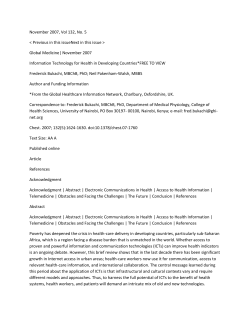 Global Medicine| November 2007 Information Technology for Health