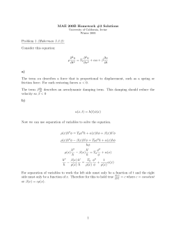 MAE 200B Homework #3 Solutions Problem 1