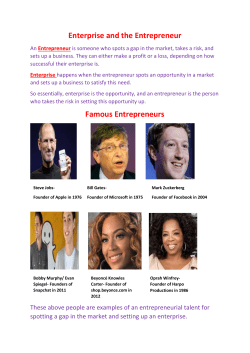 Enterprise and the Entrepreneur