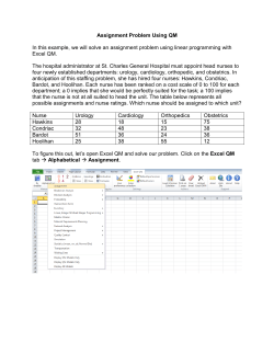 Assignment Problem Using QM In this example, we will solve an