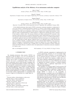 Equilibrium analysis of the efficiency of an autonomous molecular