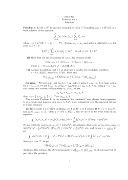 Math 820. Problems set 1. Solutions Problem 1. Let &Omega; &sub; R n be an