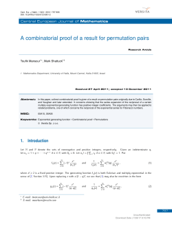 A combinatorial proof of a result for permutation pairs