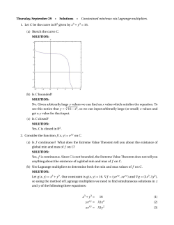 Thursday, September 29 ∗ Solutions ∗ Constrained