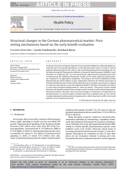 Structural changes in the German pharmaceutical market: Price