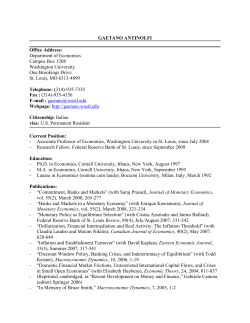 GAETANO ANTINOLFI Office Address: Department of Economics