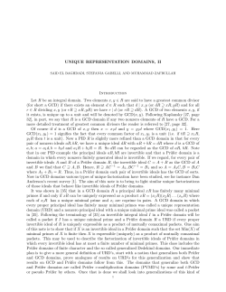 UNIQUE REPRESENTATION DOMAINS, II Introduction Let R be an
