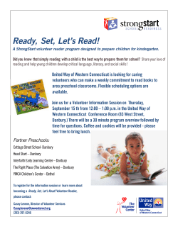 Ready, Set, Let`s Read! - United Way of Western Connecticut