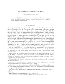 EQUILIBRIUM CANTOR-TYPE SETS 1. Introduction If a compact set