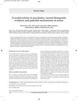 N-acetylcysteine in psychiatry: current therapeutic evidence and