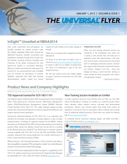 InSight&trade; Unveiled at NBAA2014 Product News and Company