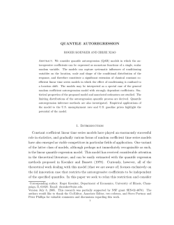 QUANTILE AUTOREGRESSION 1. Introduction Constant coefficient