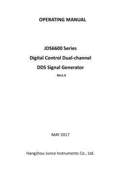 OPERATING MANUAL JDS6600 Series Digital Control Dual