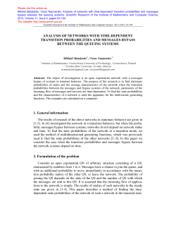 Analysis of networks with time-dependent transition probabilities