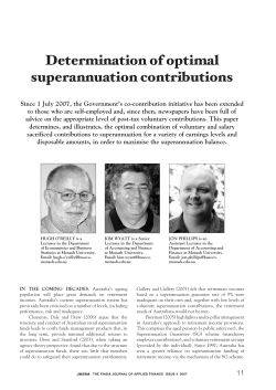 Determination of optimal superannuation contributions