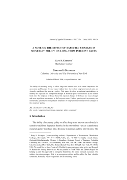A NOTE ON THE EFFECT OF EXPECTED CHANGES IN