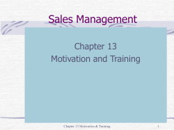 Motivation and training - Chu Hai College of Higher Education