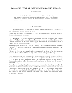 TAMARKIN`S PROOF OF KONTSEVICH FORMALITY THEOREM 1